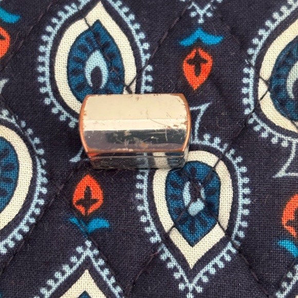 Vera Bradley Turn Lock Marrakesh Motifs Travel Wallet Navy Blue - Picture 6 of 9